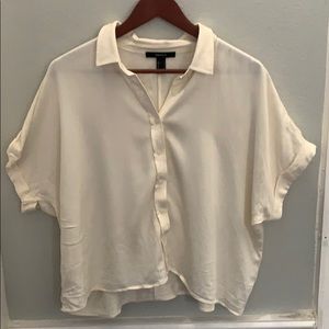 Forever 21 cream button up shirt